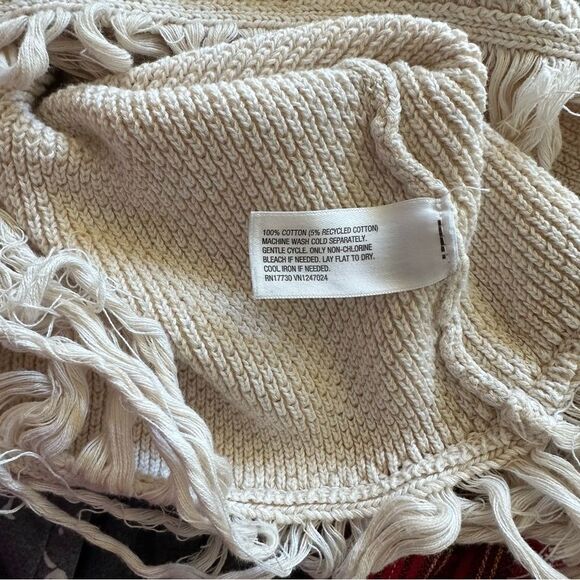 Future Collective Alani Noelle Sweater Sleeveless Crochet Dress w/ Fringe - Wm L - Picture 6 of 7